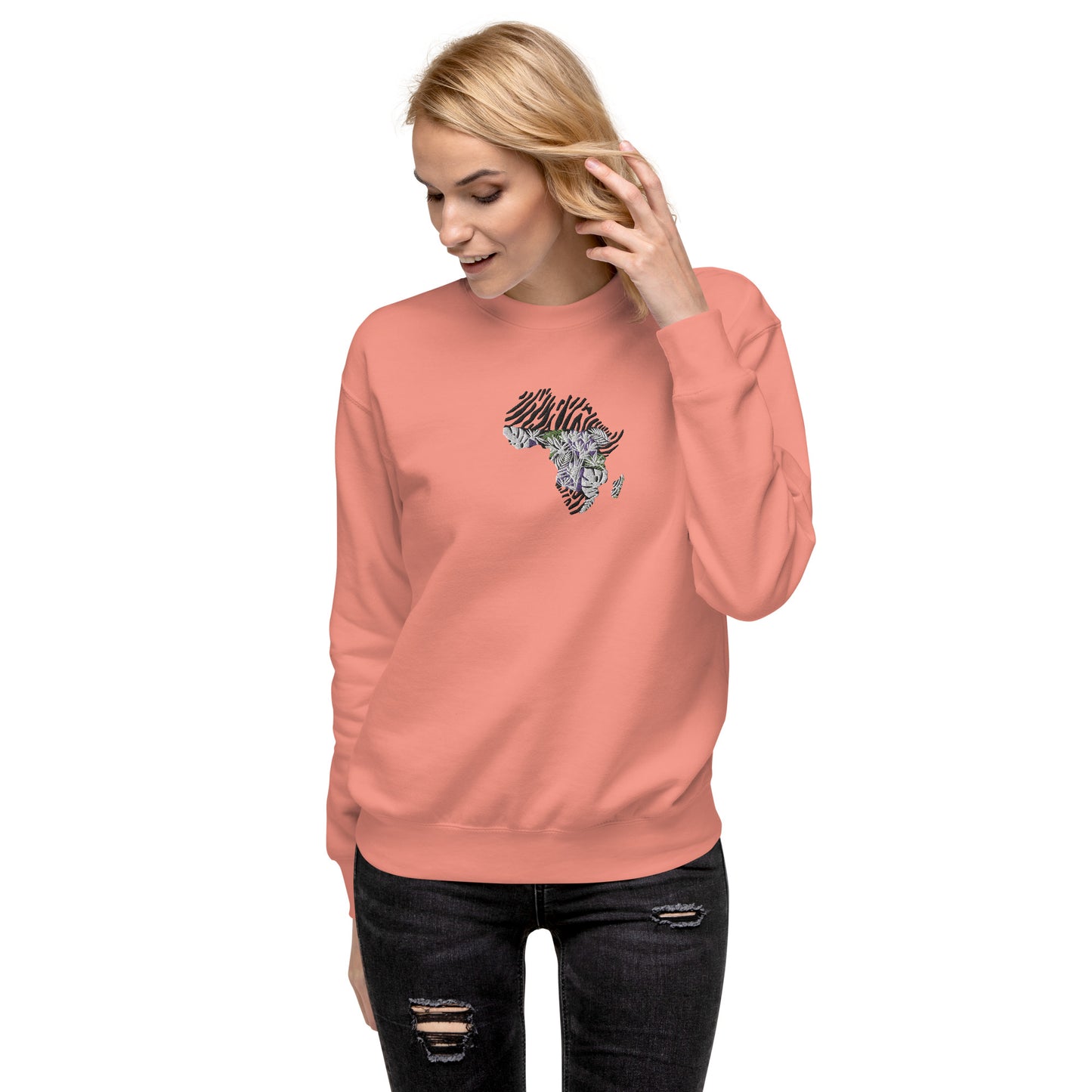 Chefao Africa Botanical I, Embroidered Unisex Premium Sweatshirt