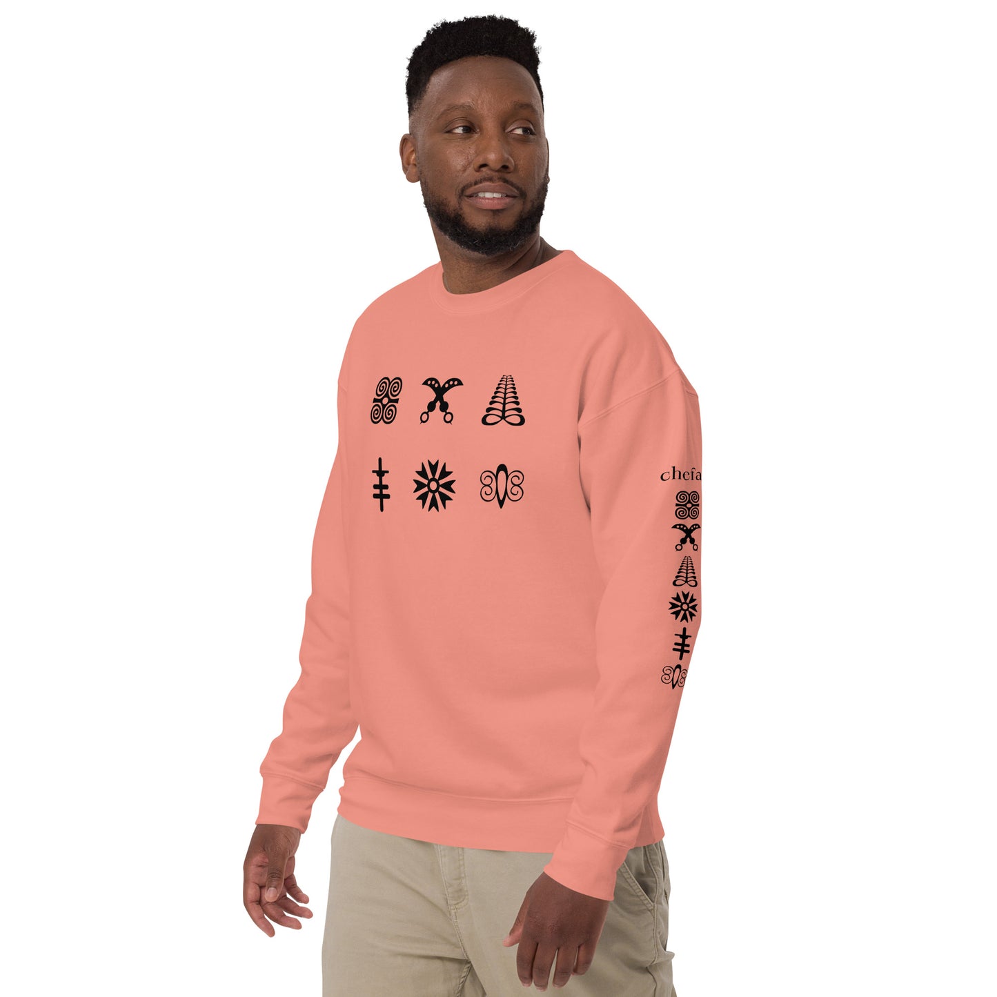 Chefao Adinkra Strength and Courage, Unisex Premium Sweatshirt