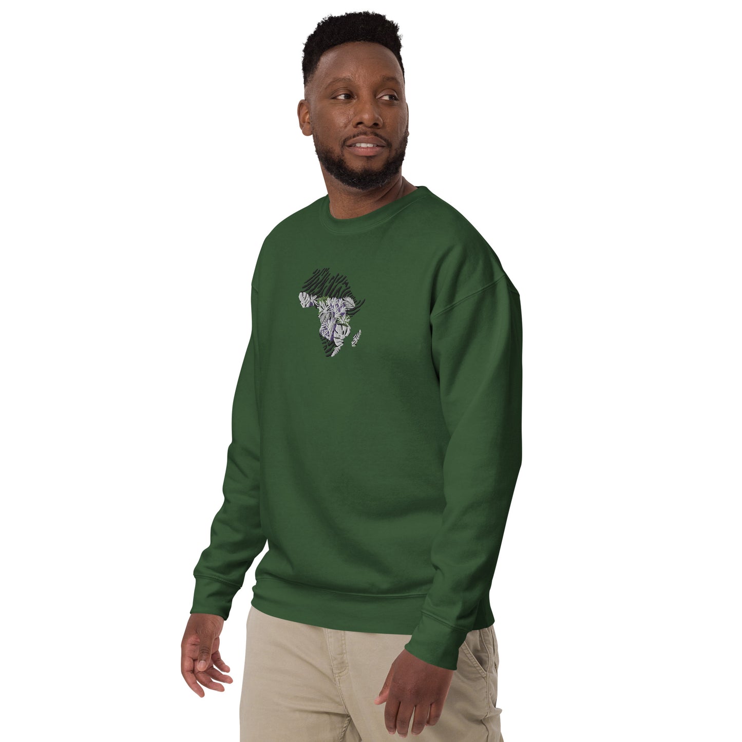 Chefao Africa Botanical I, Embroidered Unisex Premium Sweatshirt