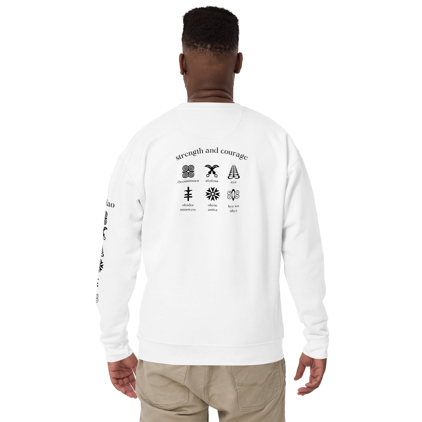 Chefao Adinkra Strength and Courage, Unisex Premium Sweatshirt