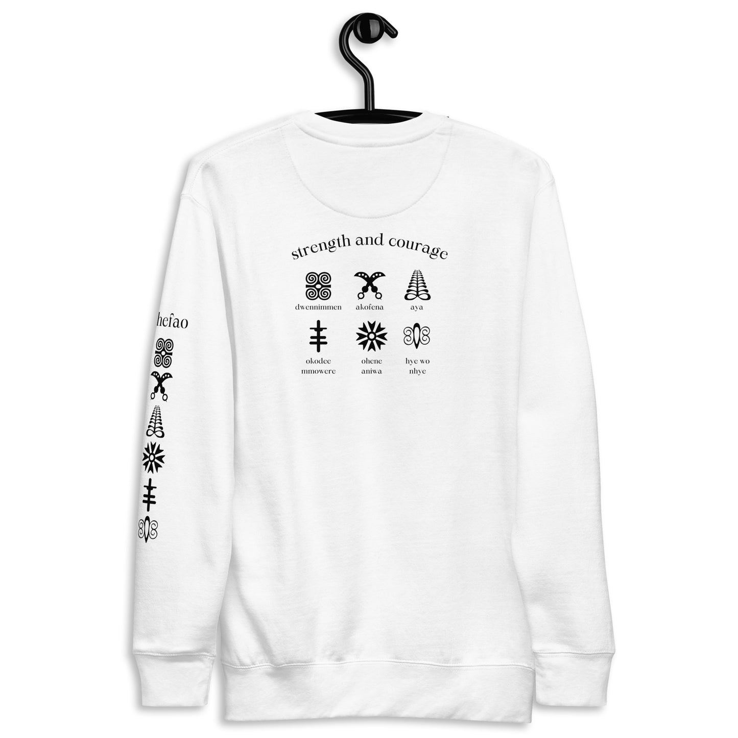 Chefao Adinkra Strength and Courage, Unisex Premium Sweatshirt