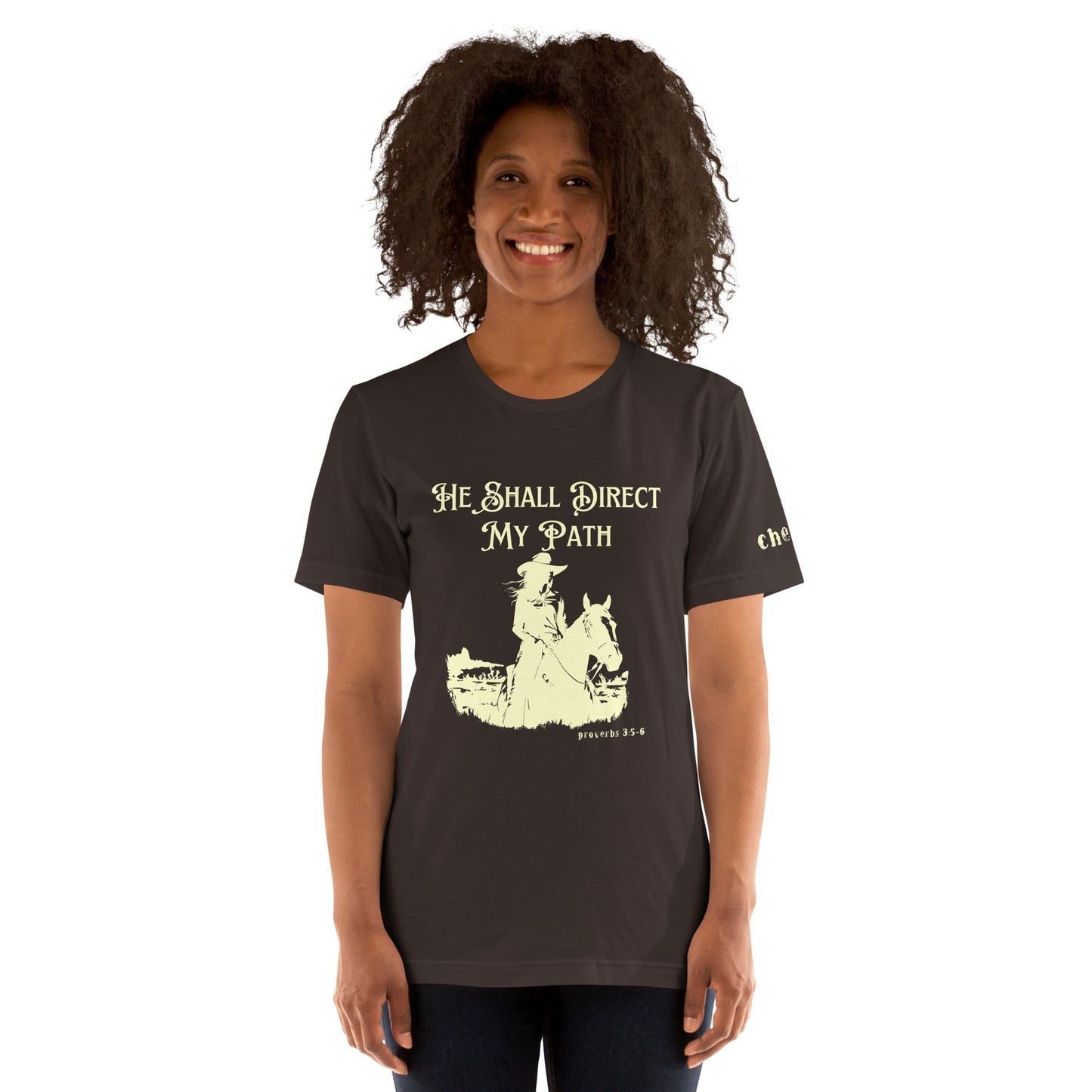 He Shall Direct My Path, Unisex t-shirt (Cowgirl)