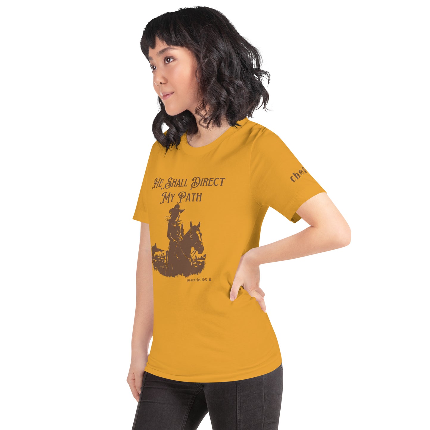 He Shall Direct My Path, Unisex t-shirt (Cowgirl)