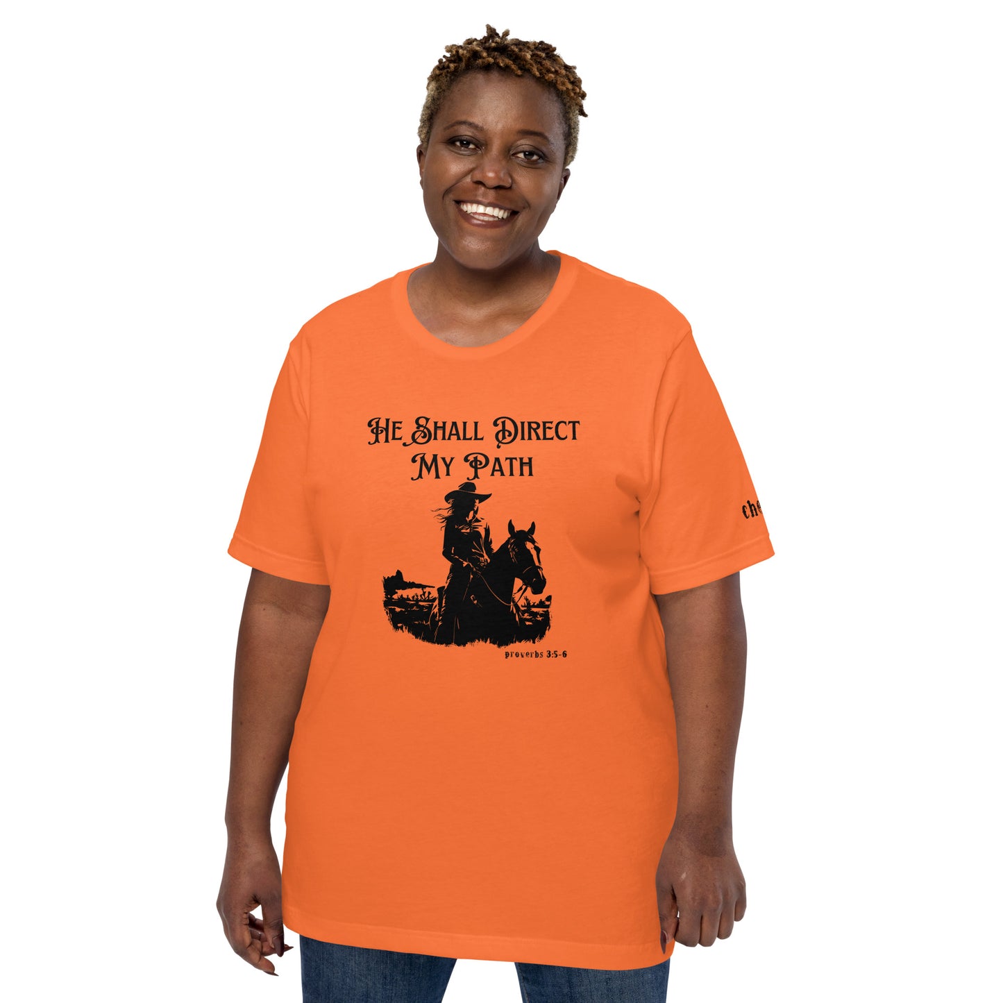 He Shall Direct My Path, Unisex t-shirt (Cowgirl)