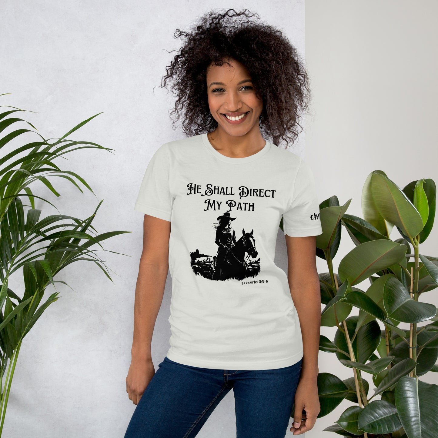 He Shall Direct My Path, Unisex t-shirt (Cowgirl)