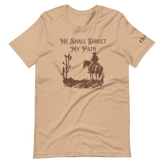 He Shall Direct My Path, Unisex t-shirt (Cowboy)