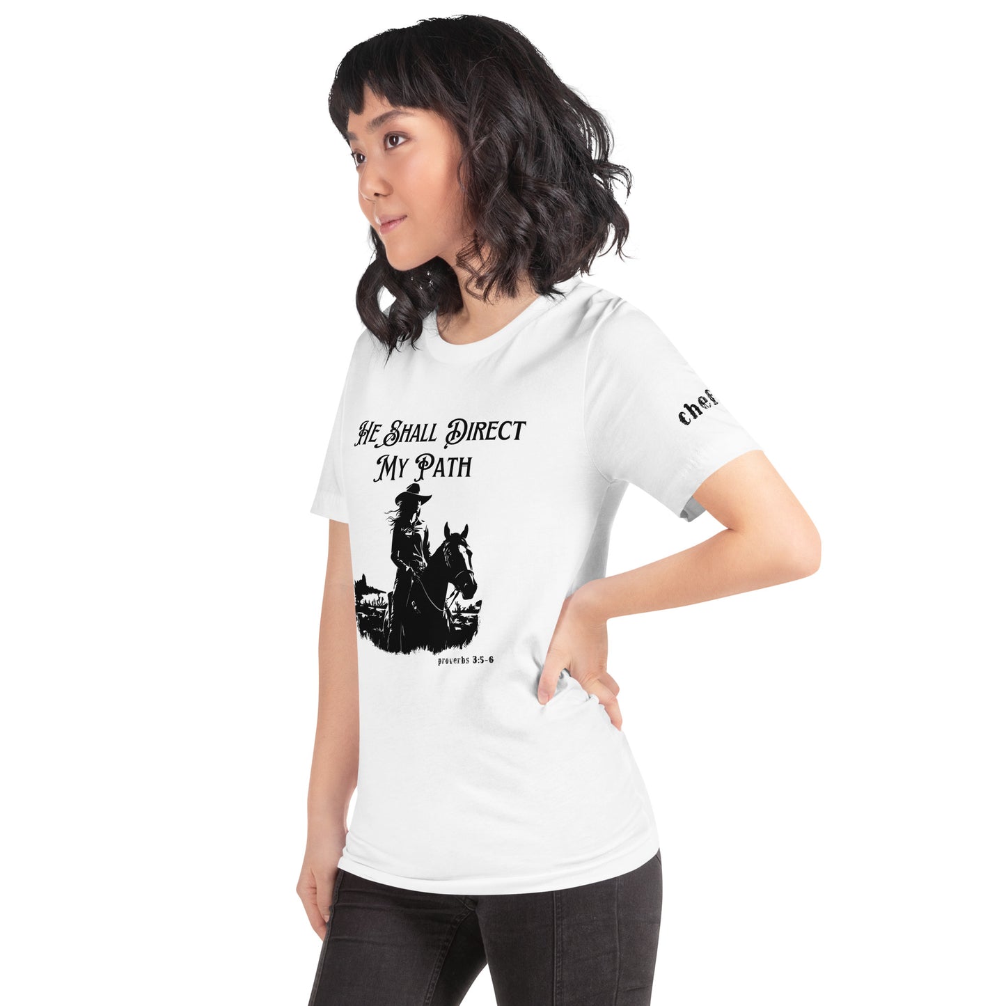 He Shall Direct My Path, Unisex t-shirt (Cowgirl)