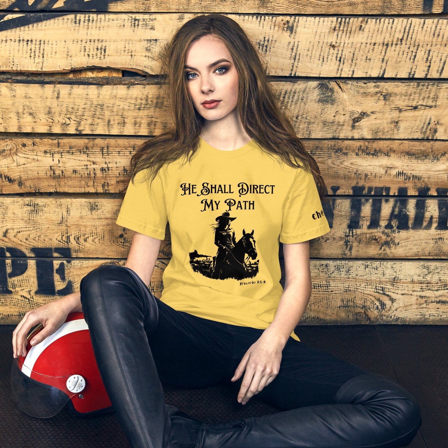 He Shall Direct My Path, Unisex t-shirt (Cowgirl)