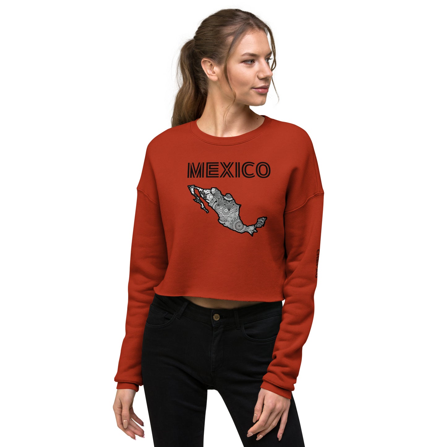 Mexico Mandala I, Crop Sweatshirt