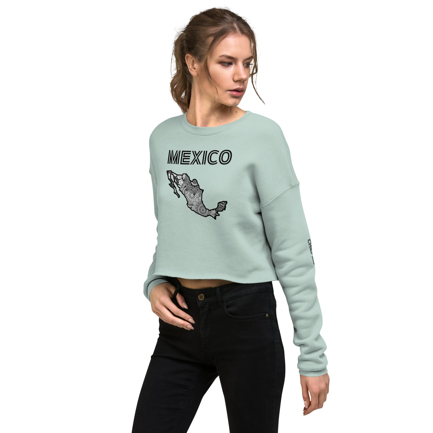 Mexico Mandala I, Crop Sweatshirt