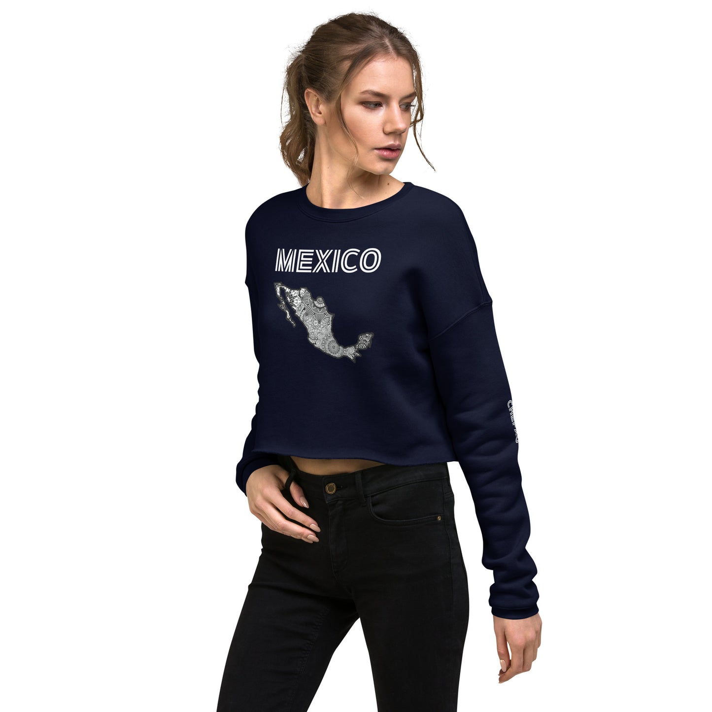 Mexico Mandala I, Crop Sweatshirt