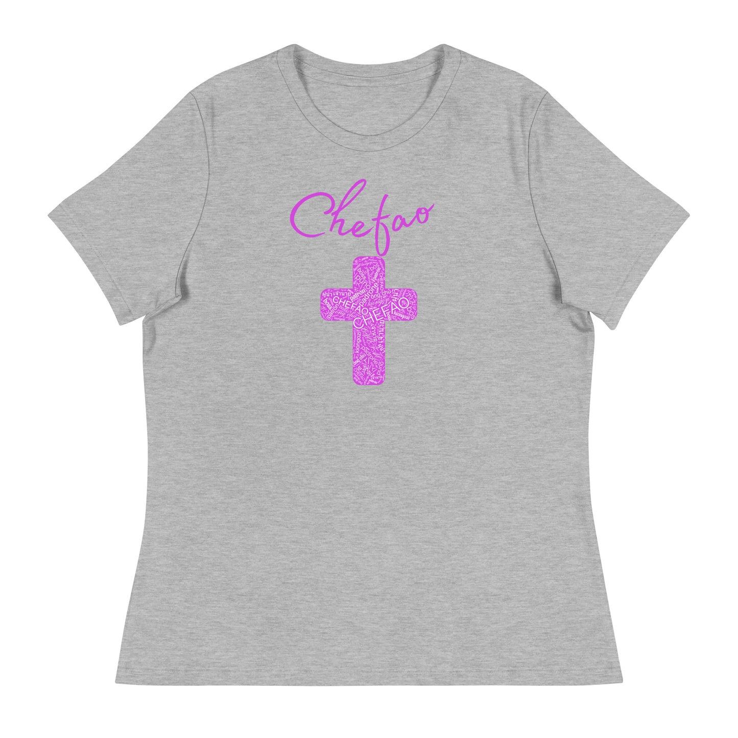 Chefao Cross I Pink, Women's Relaxed T-Shirt