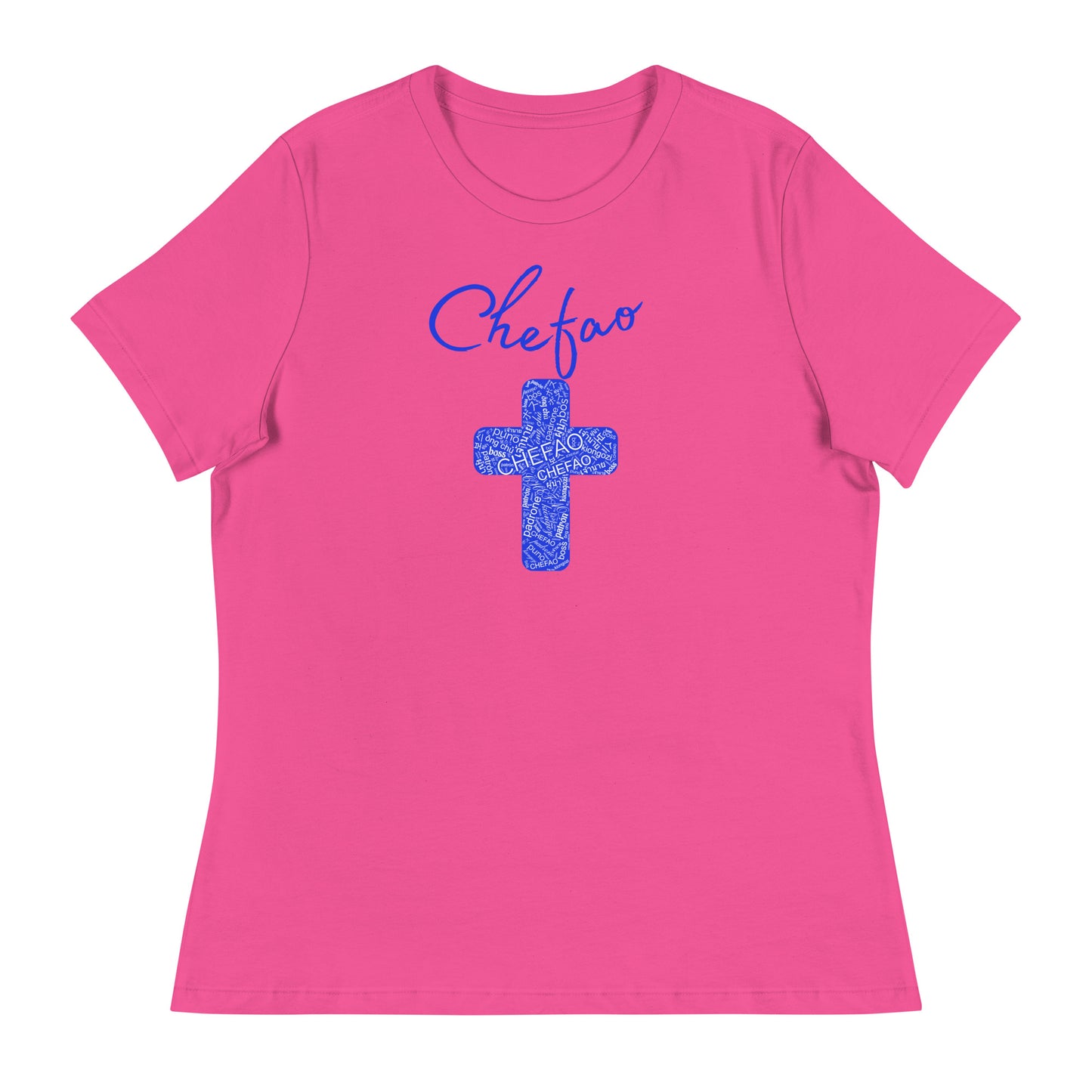 Chefao Cross I Blue, Women's Relaxed T-Shirt