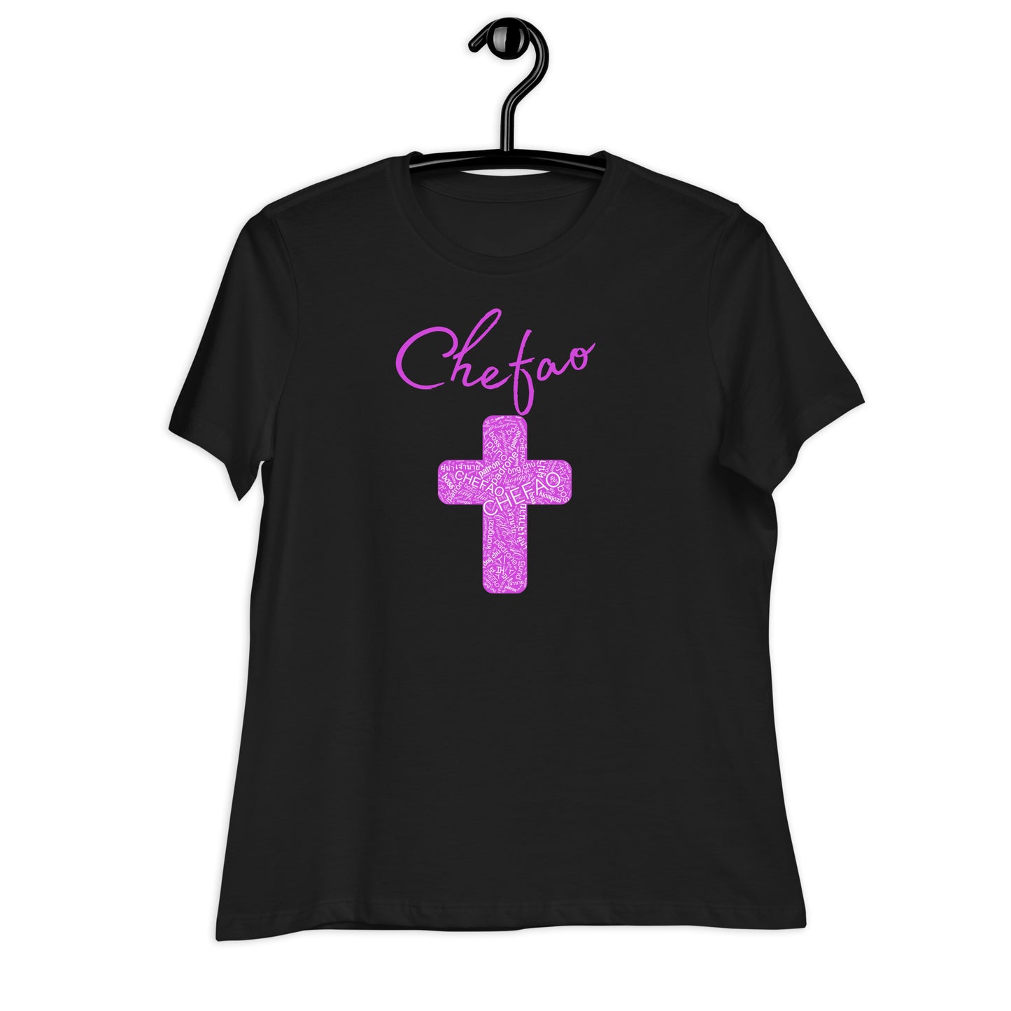 Chefao Cross I Pink, Women's Relaxed T-Shirt