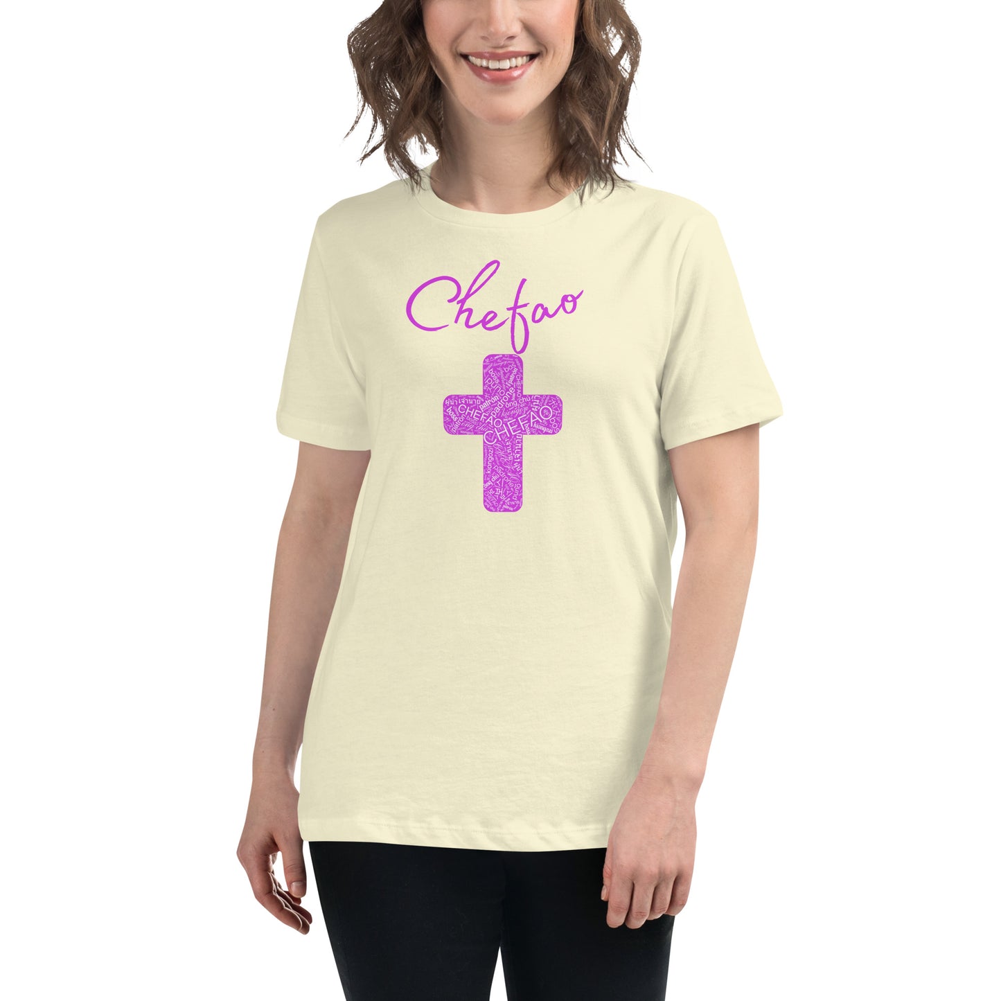 Chefao Cross I Pink, Women's Relaxed T-Shirt