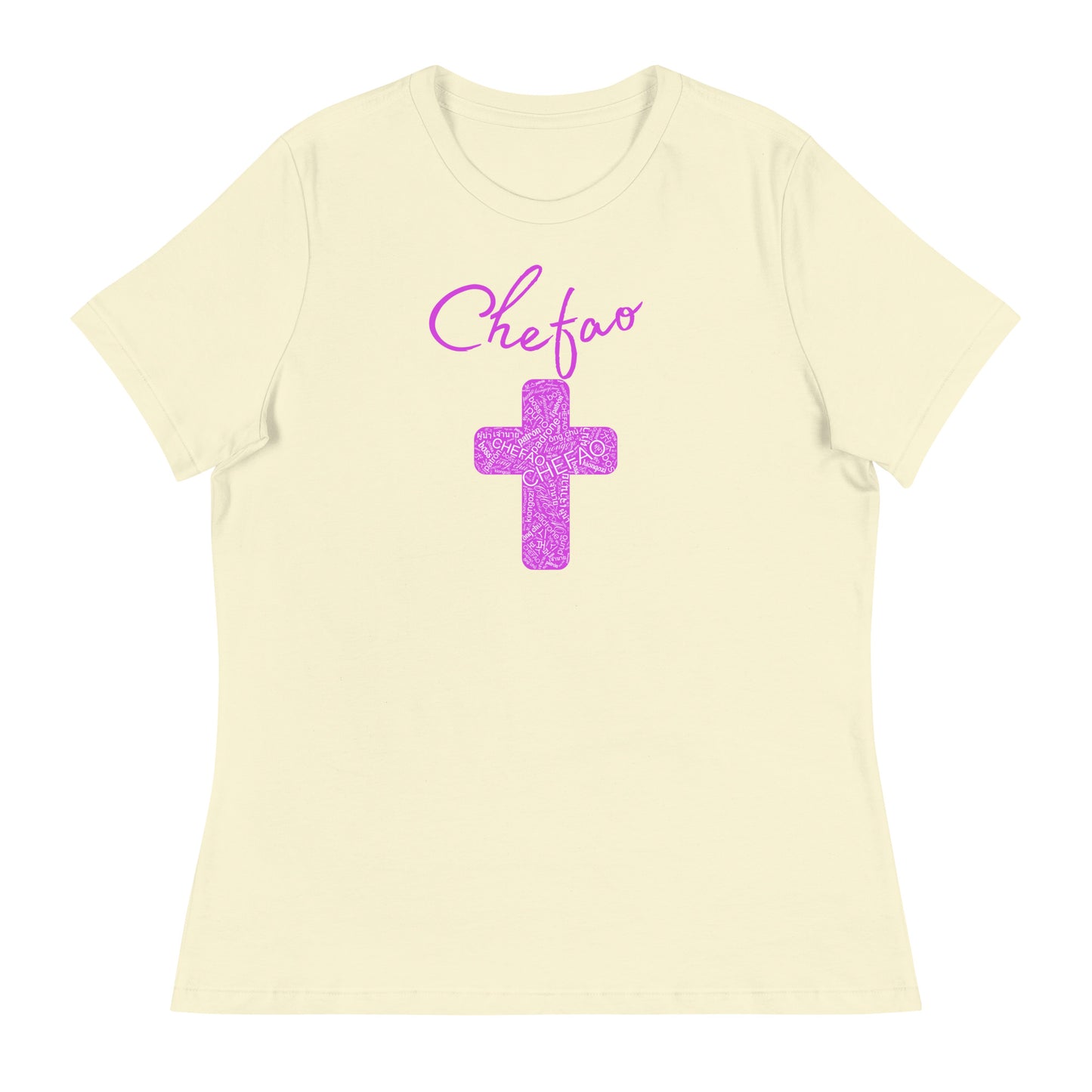 Chefao Cross I Pink, Women's Relaxed T-Shirt