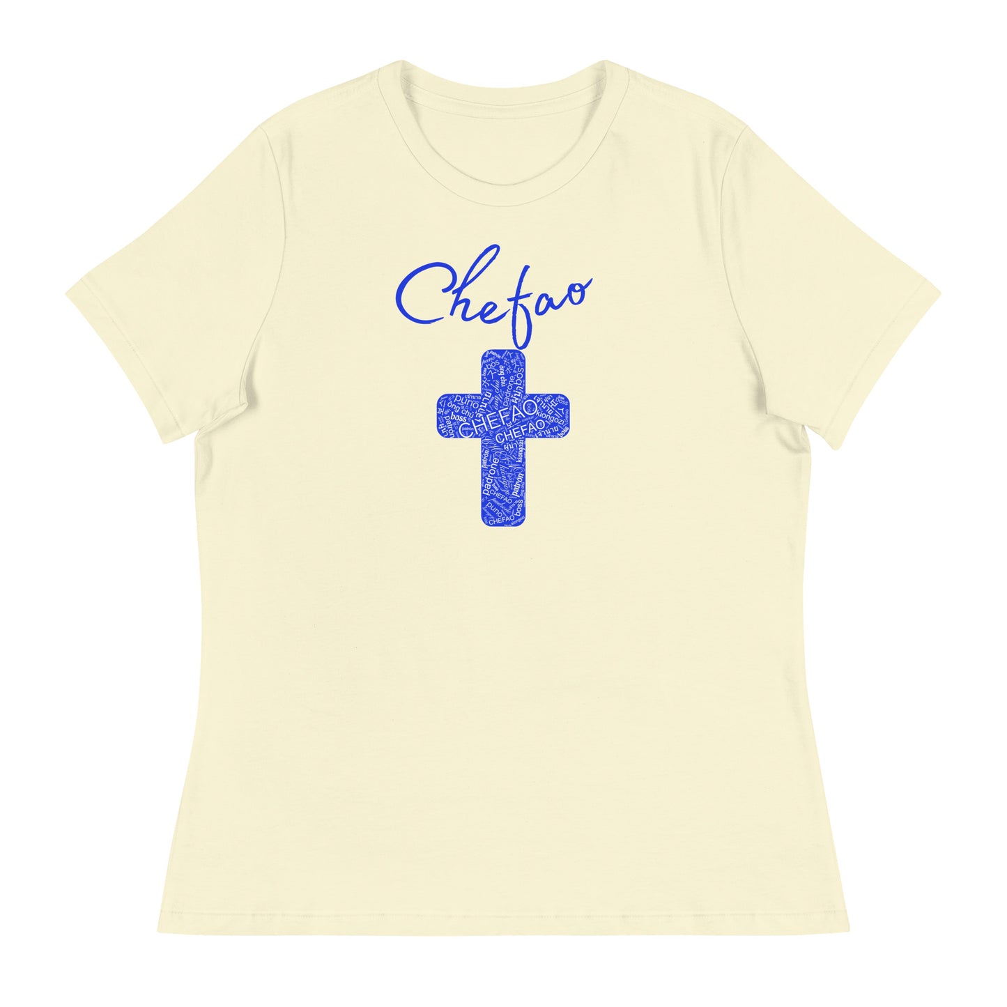 Chefao Cross I Blue, Women's Relaxed T-Shirt