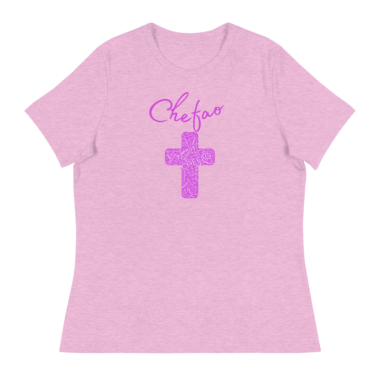 Chefao Cross I Pink, Women's Relaxed T-Shirt