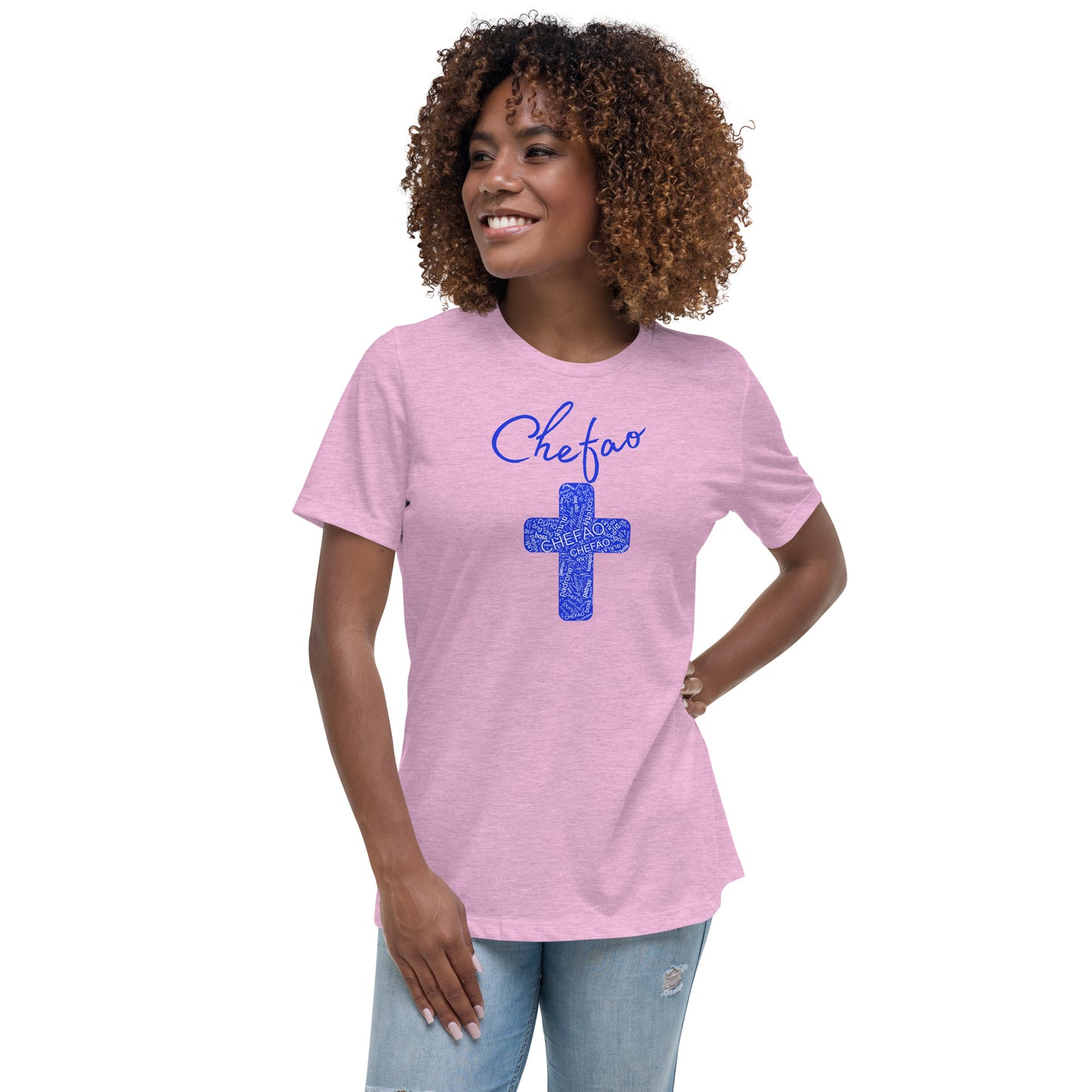 Chefao Cross I Blue, Women's Relaxed T-Shirt