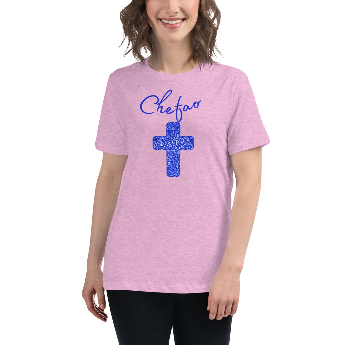 Chefao Cross I Blue, Women's Relaxed T-Shirt