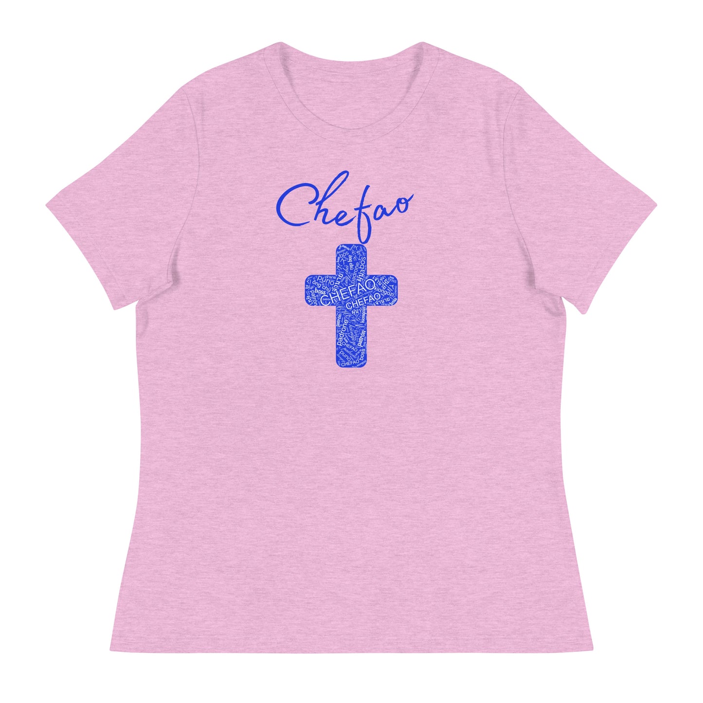 Chefao Cross I Blue, Women's Relaxed T-Shirt