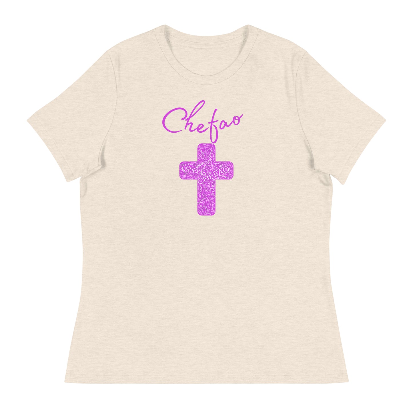 Chefao Cross I Pink, Women's Relaxed T-Shirt