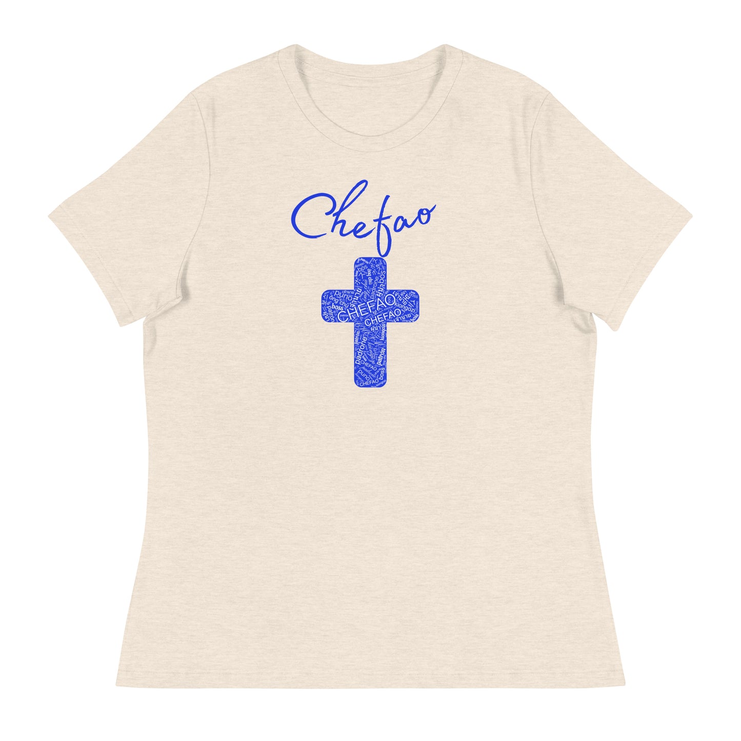 Chefao Cross I Blue, Women's Relaxed T-Shirt