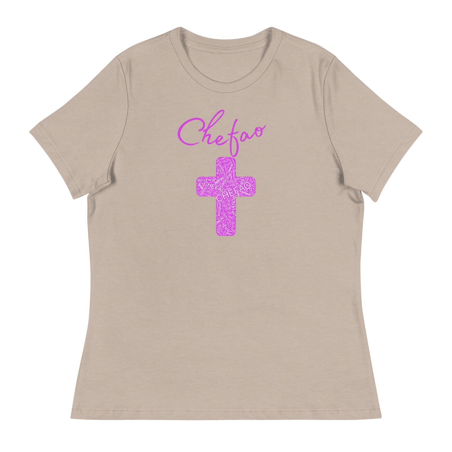 Chefao Cross I Pink, Women's Relaxed T-Shirt