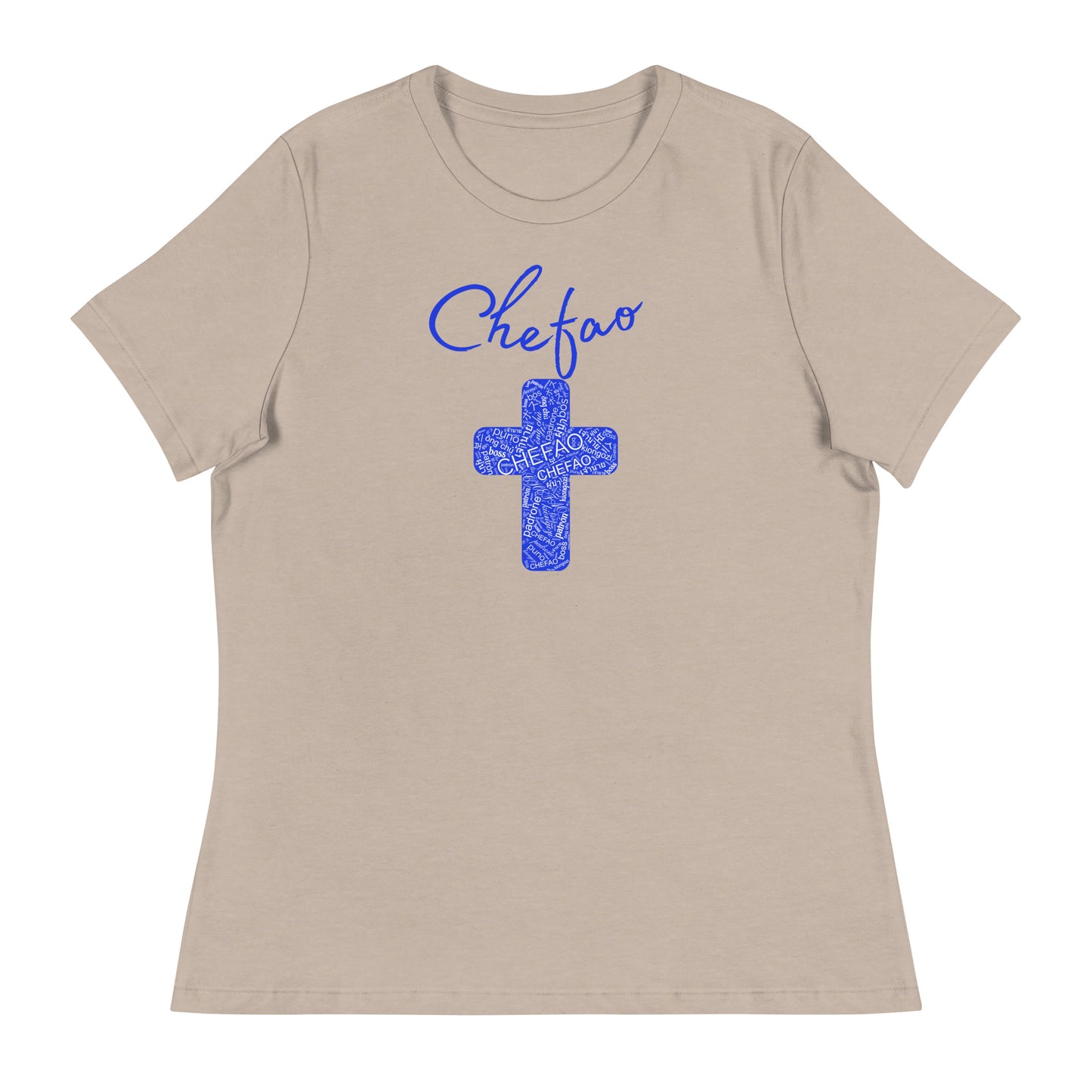 Chefao Cross I Blue, Women's Relaxed T-Shirt