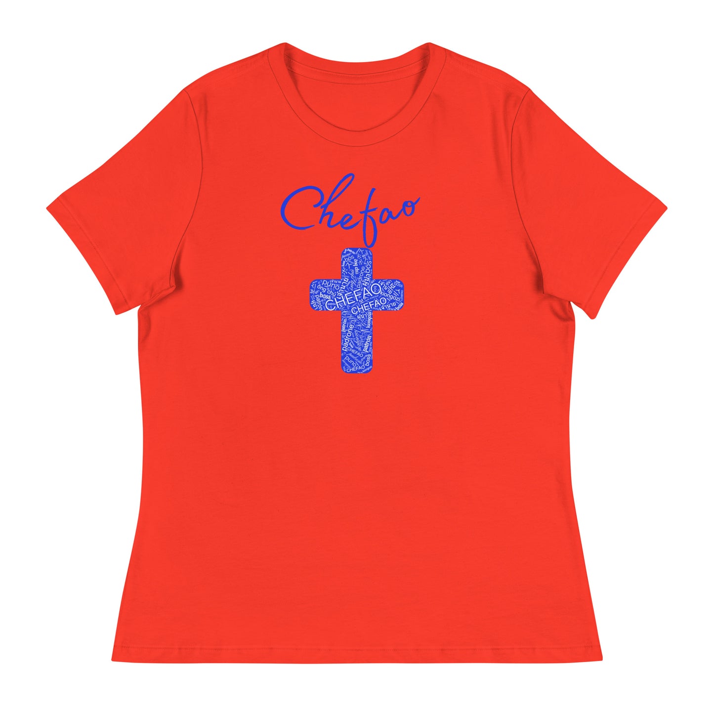 Chefao Cross I Blue, Women's Relaxed T-Shirt