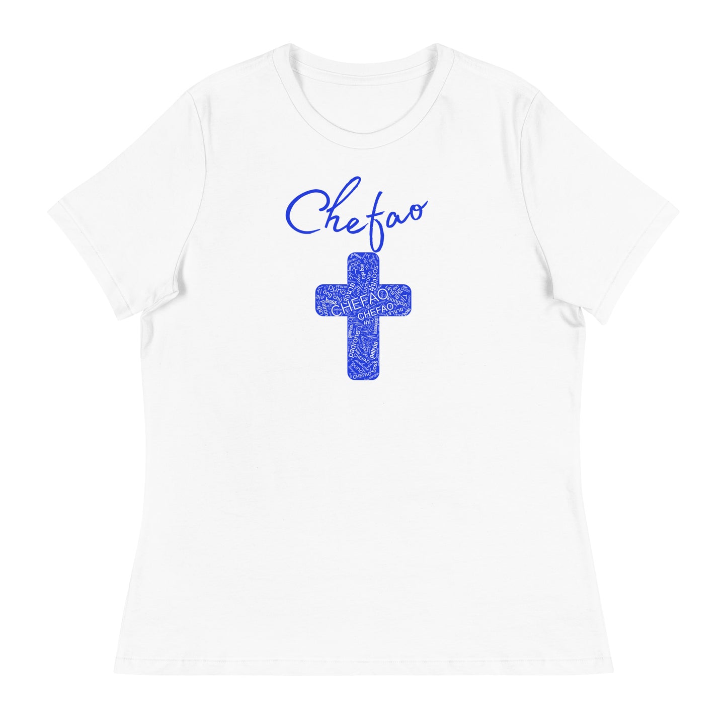 Chefao Cross I Blue, Women's Relaxed T-Shirt