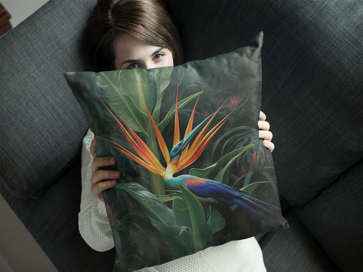 Bird of Paradise, Spun Polyester Square Pillow